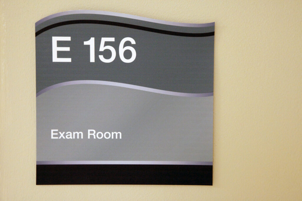 Hospital Room Sign E 156 Exam Room