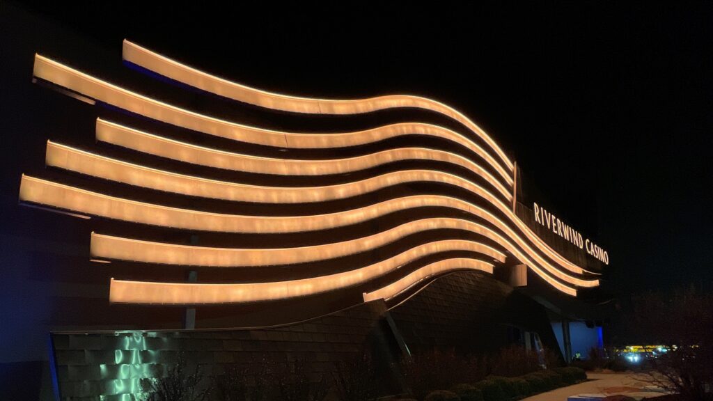 Riverwind Casino Wave Illuminated Signage