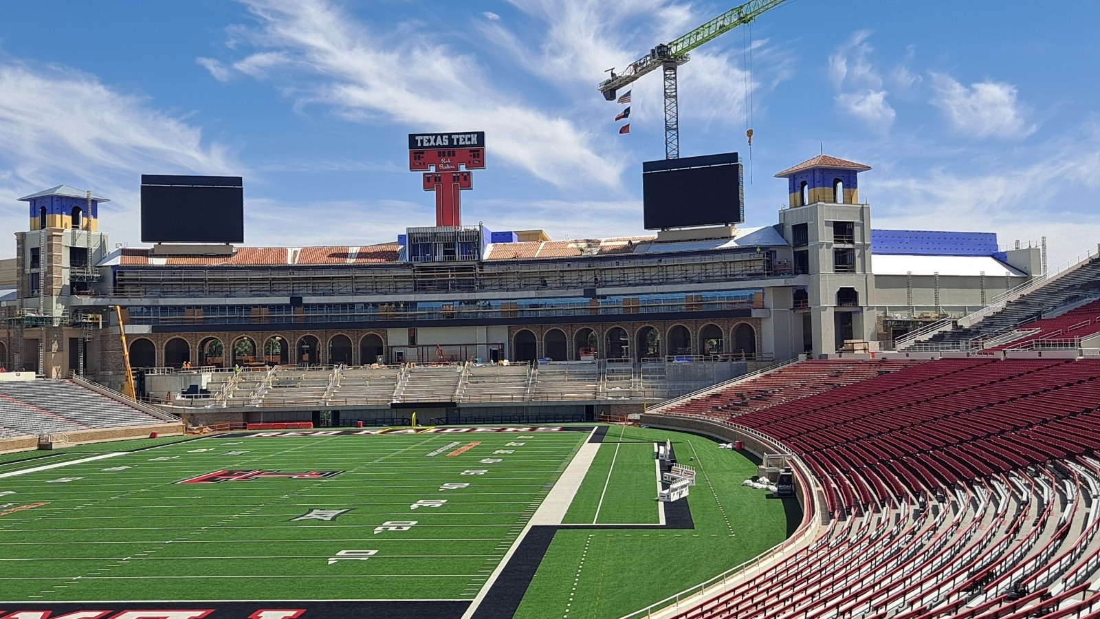 Texas Tech Stadium with Crane